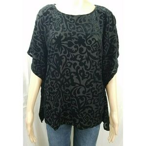 NWT Dana Buchman Black Velvet dolman sleeve top